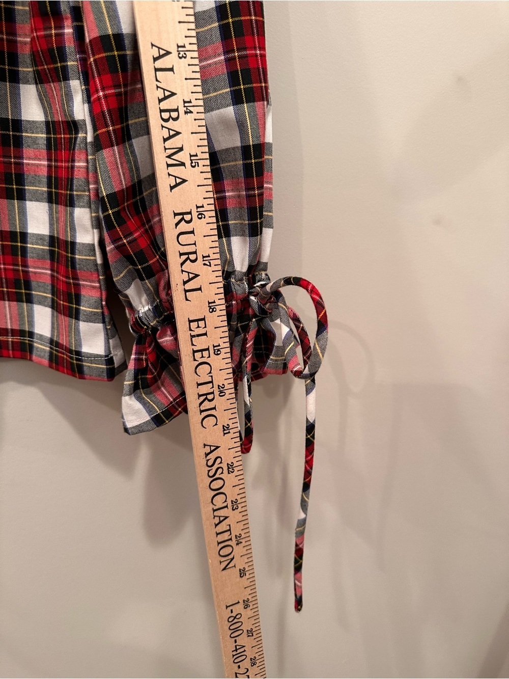 Victoria Dunn Red, White Black Plaid Ruffle Tie-Neck & Sleeve Blouse Holiday XS - Picture 8 of 12